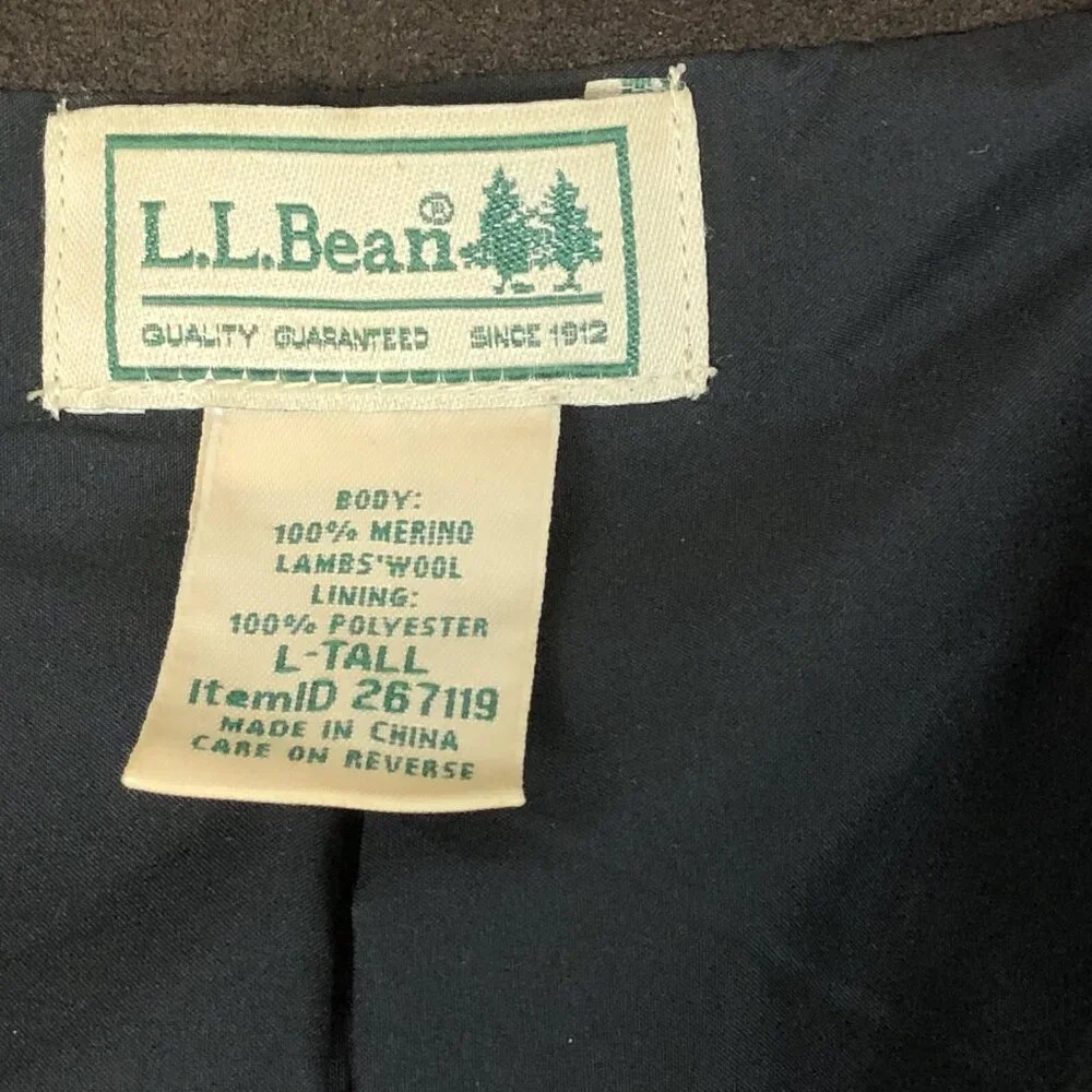 LL Bean Mens Merino Lambs Wool 1/4 Zip Windstopper Waterfowl Sweater Large Tall - Picture 7 of 11